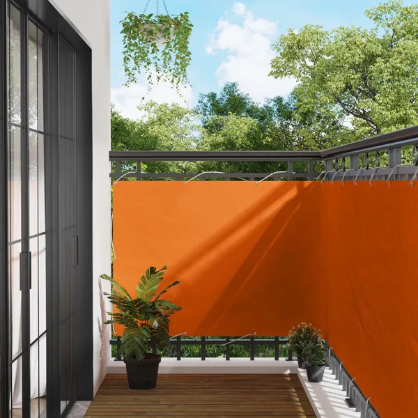 Écran de balcon Orange 110 x 400 cm Tissu Oxford