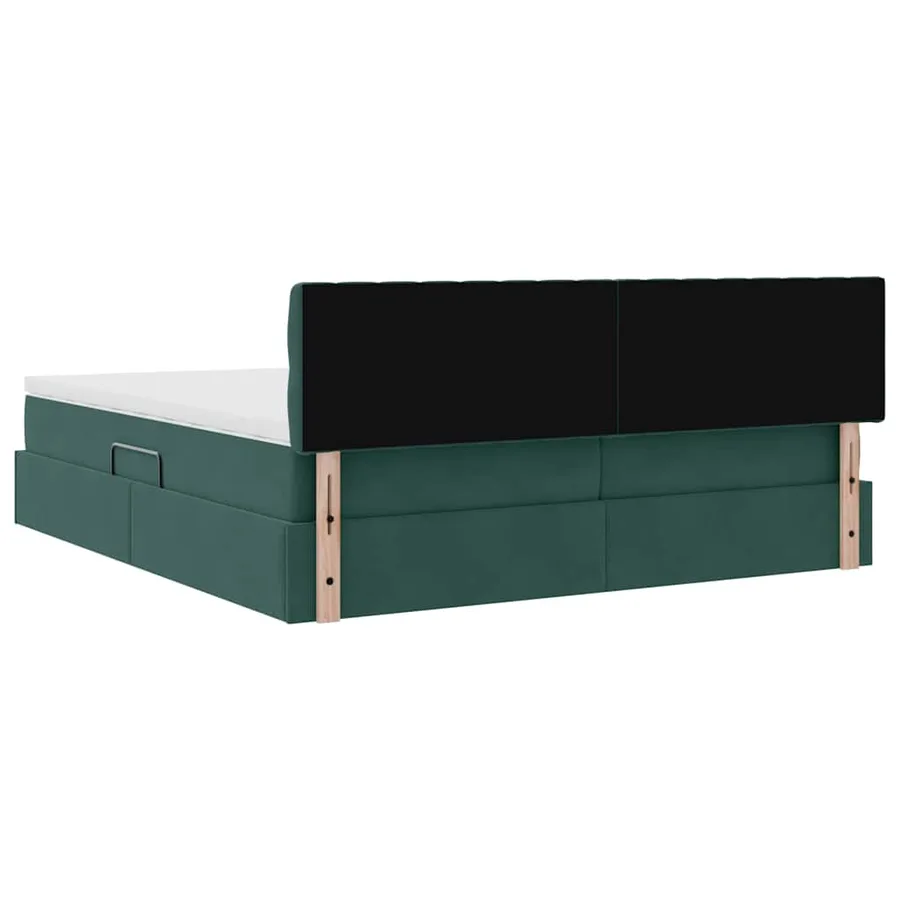 Lit de Rangement avec matelas Vert foncé 90 x 200 cm - 12