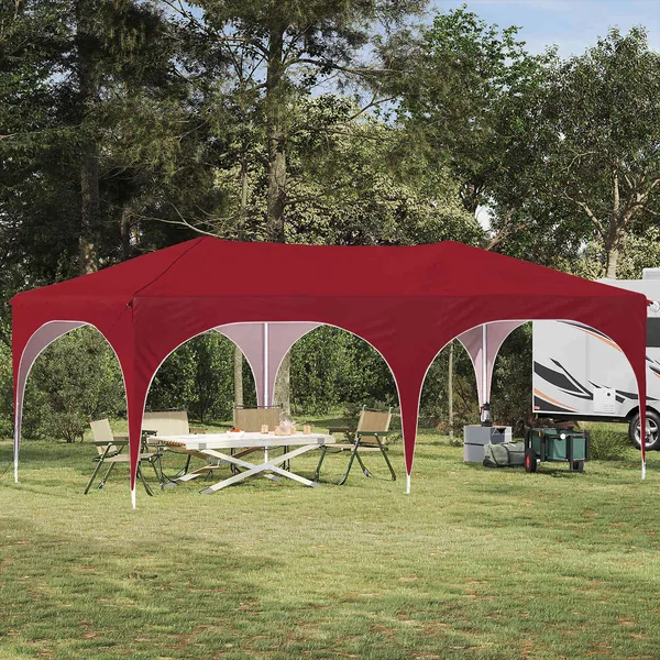 Tente de fête pop-up 575 x 288 x 245 cm Bordeaux Tissu Oxford