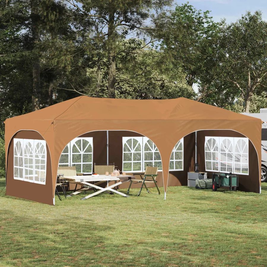 Tente de fête pop-up 575 x 288 x 245 cm Beige Tissu Oxford