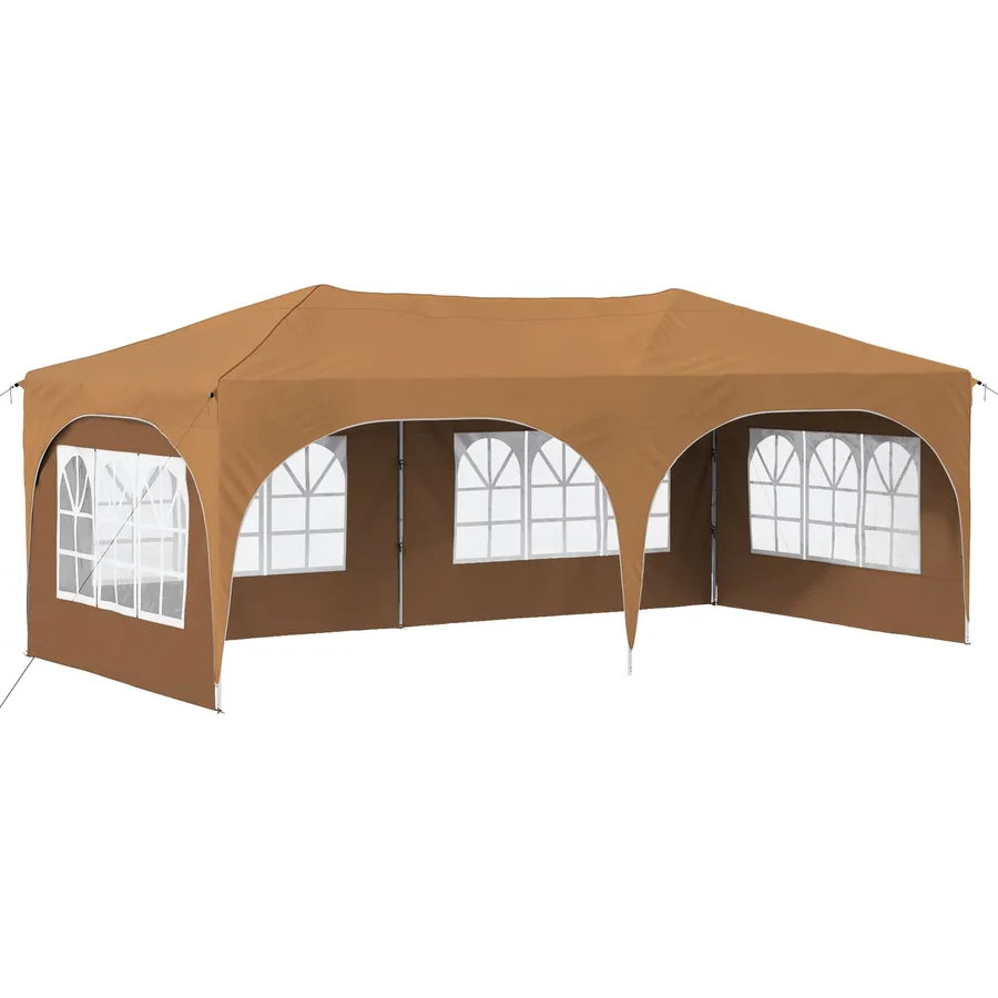 Tente de fête pop-up 575 x 288 x 245 cm Beige Tissu Oxford - 2