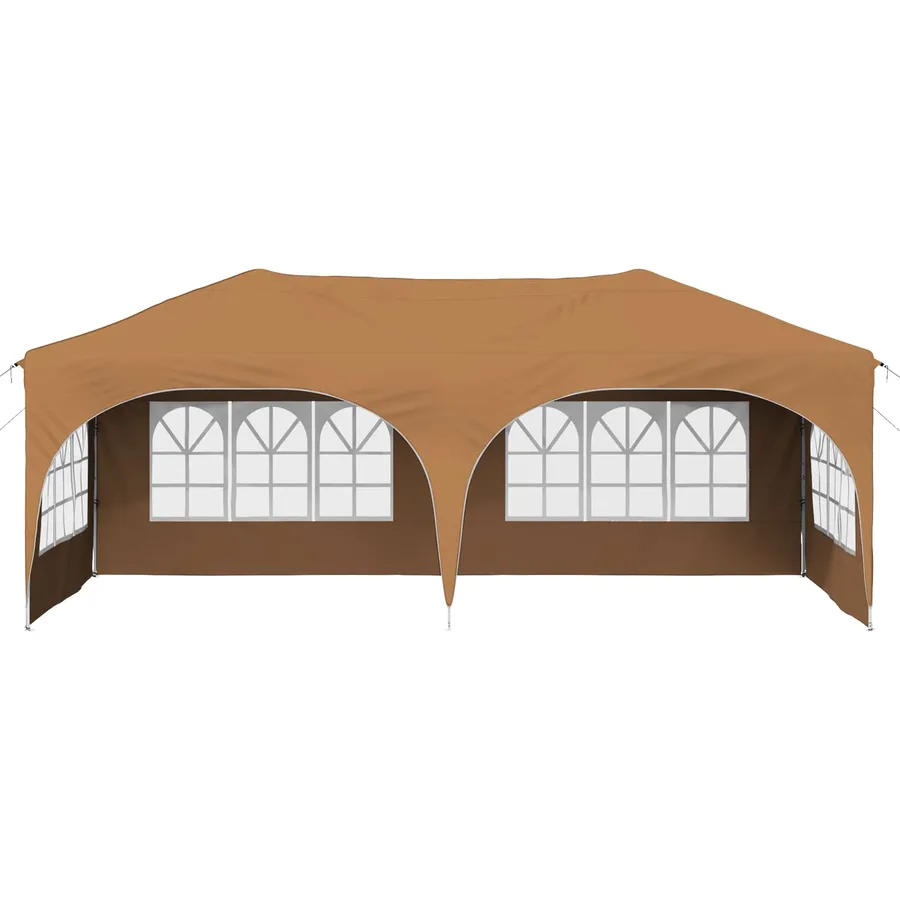 Tente de fête pop-up 575 x 288 x 245 cm Beige Tissu Oxford - 5