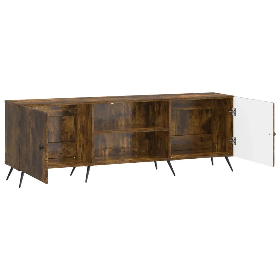 Meuble TV Chêne fumé 150 x 31 x 50 cm Bois d'ingénierie - 5