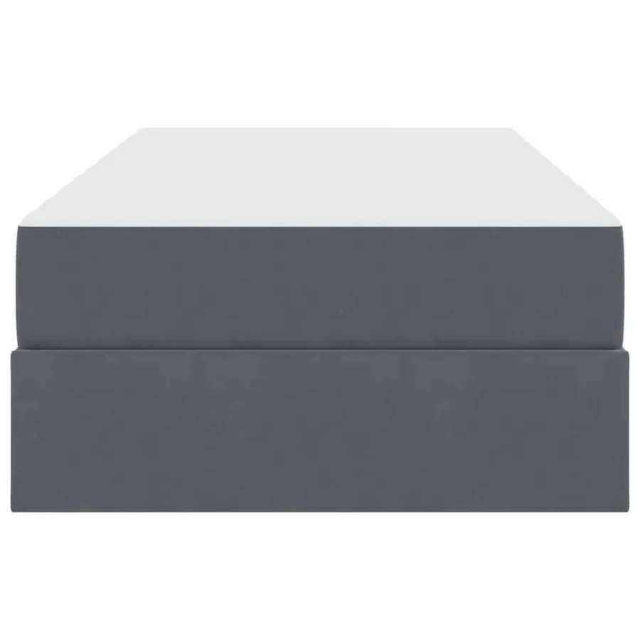 Lit avec rangement et matelas Gris foncé 90 x 190 cm Velours - 7