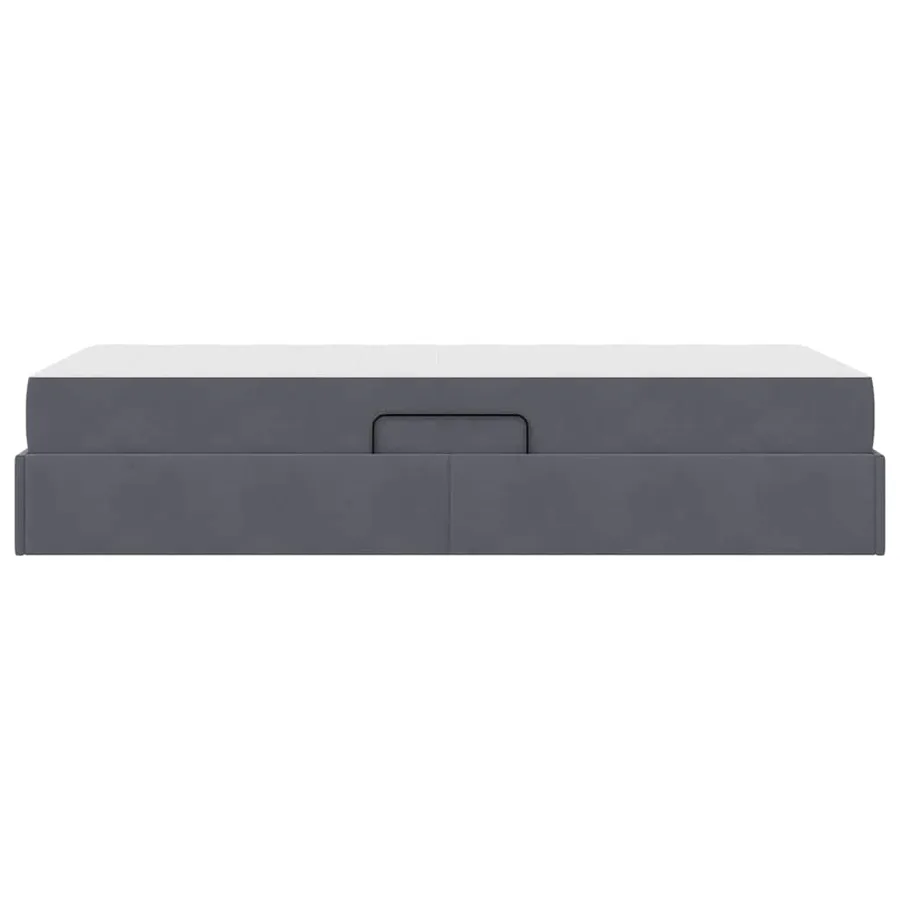 Lit avec rangement et matelas Gris foncé 90 x 190 cm Velours - 9
