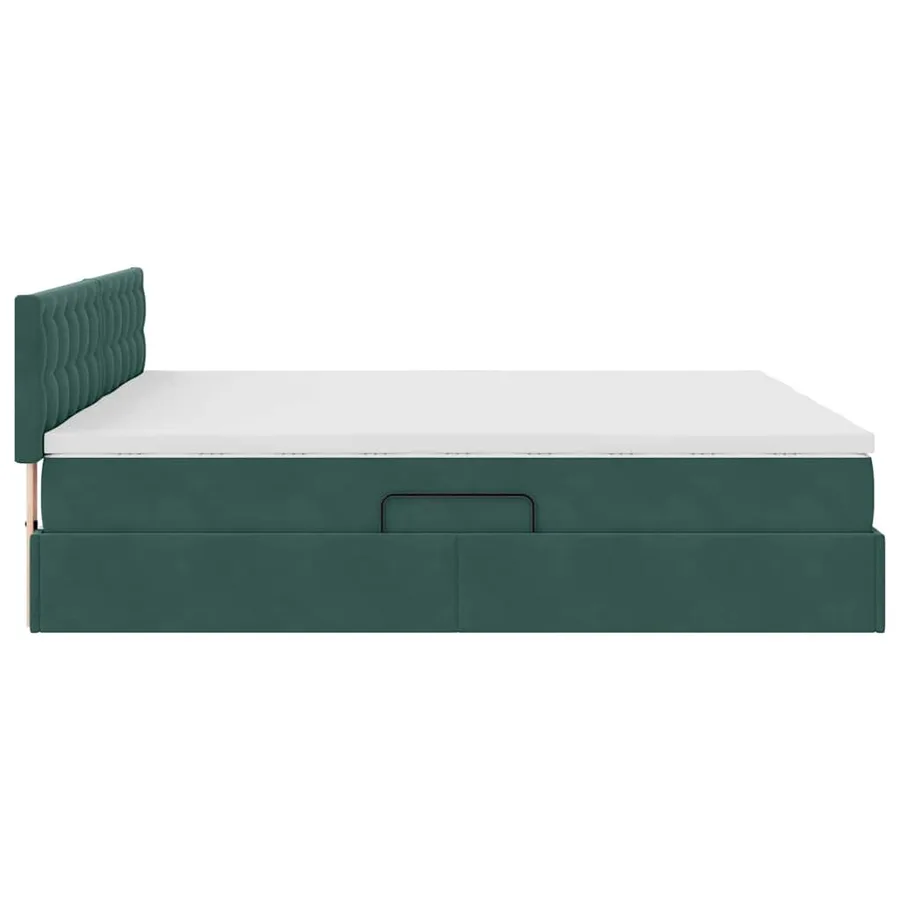 Lit de Rangement avec matelas Vert foncé 90 x 200 cm - 11
