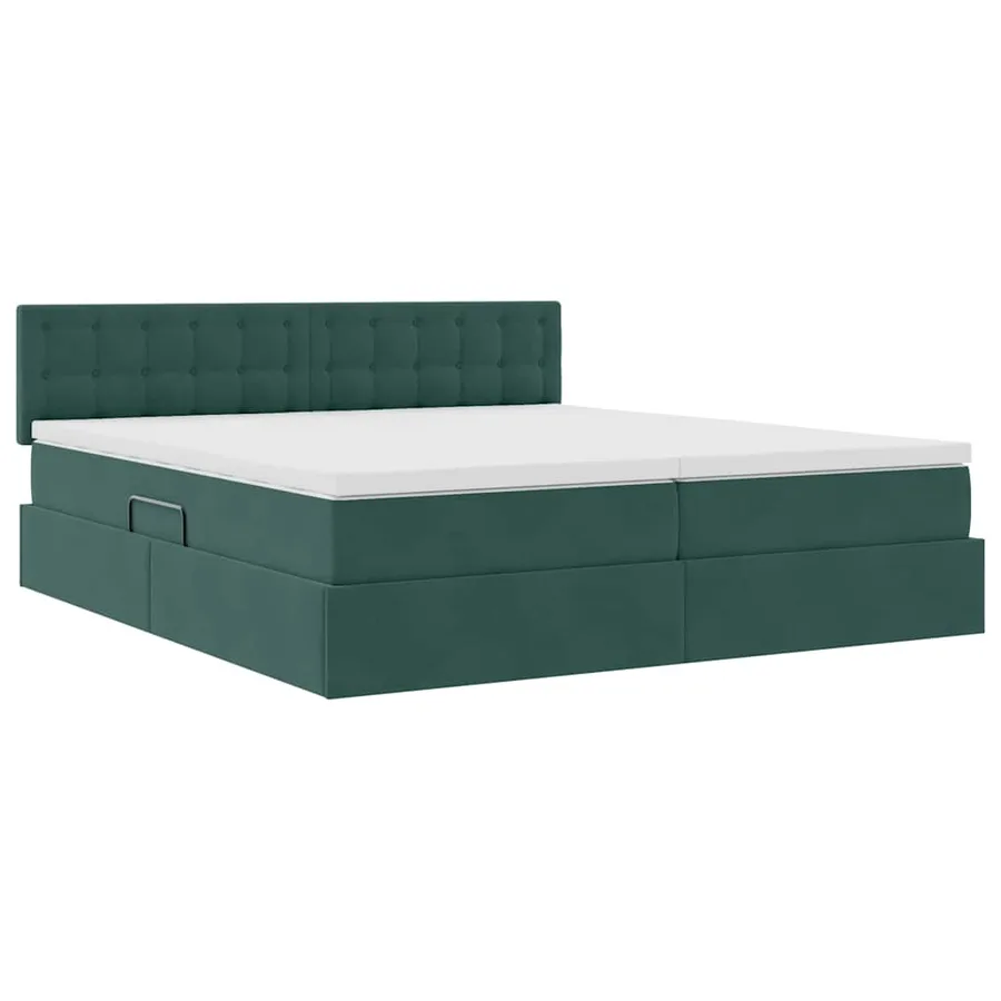 Lit de Rangement avec matelas Vert foncé 90 x 200 cm - 5