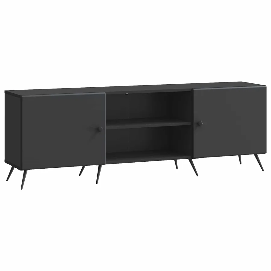 Meuble TV Noir 150 x 31 x 50 cm Bois d'ingénierie - 2