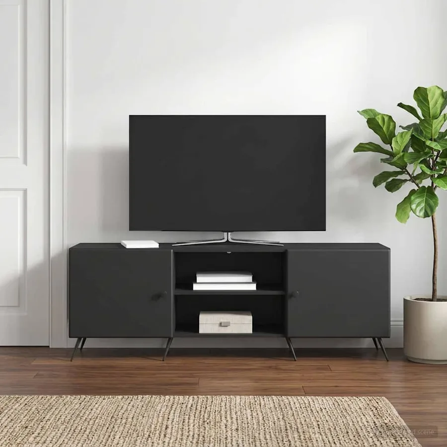 Meuble TV Noir 150 x 31 x 50 cm Bois d'ingénierie - 4