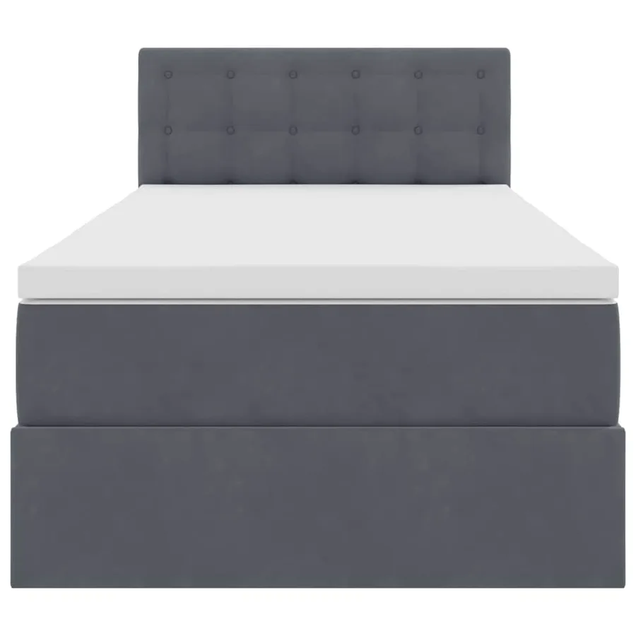 Lit de Rangement avec matelas Gris foncé 90 x 200 cm Velours - 7