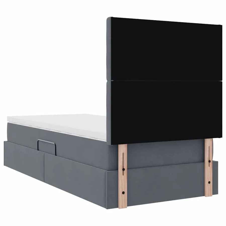 Lit de rangement LED avec matelas Gris foncé 100 x 200 cm - 12