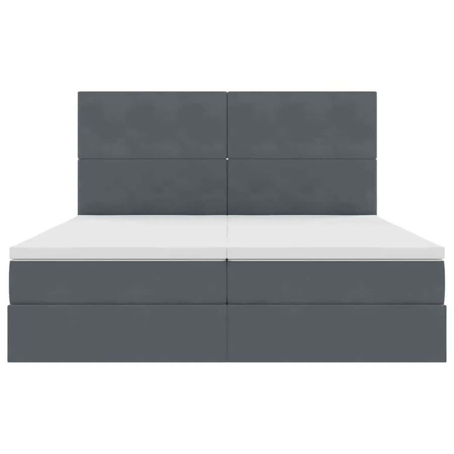 Lit de Rangement avec stockage Gris foncé 200 x 200 cm Velours - 9