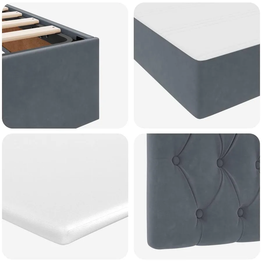 Lit de rangement LED avec matelas Gris foncé 90 x 200 cm - 13