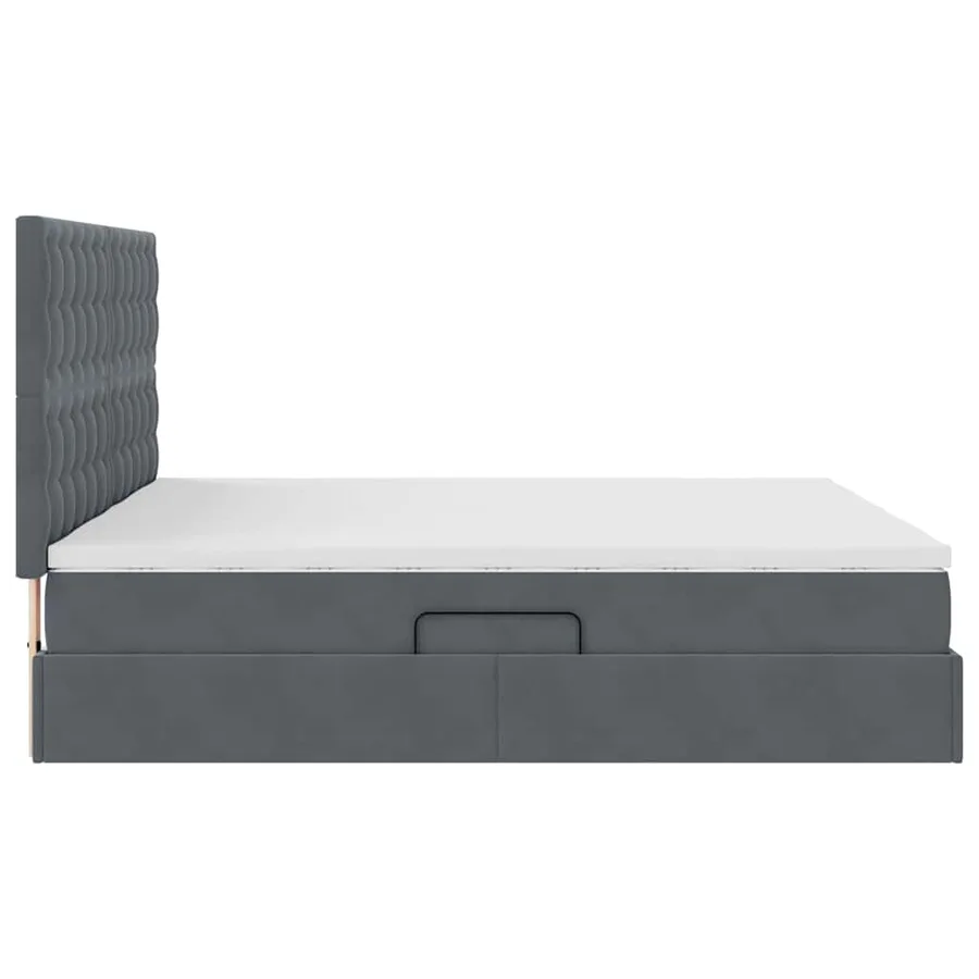 Lit de rangement LED avec matelas Gris foncé 180 x 200 cm - 12