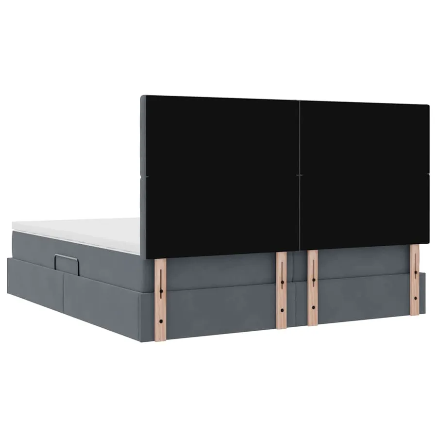 Lit de rangement LED avec matelas Gris foncé 180 x 200 cm - 13