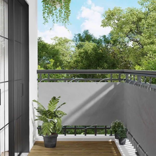 Écran de balcon Gris clair 75 x 200 cm Oxford alu enduit de PU