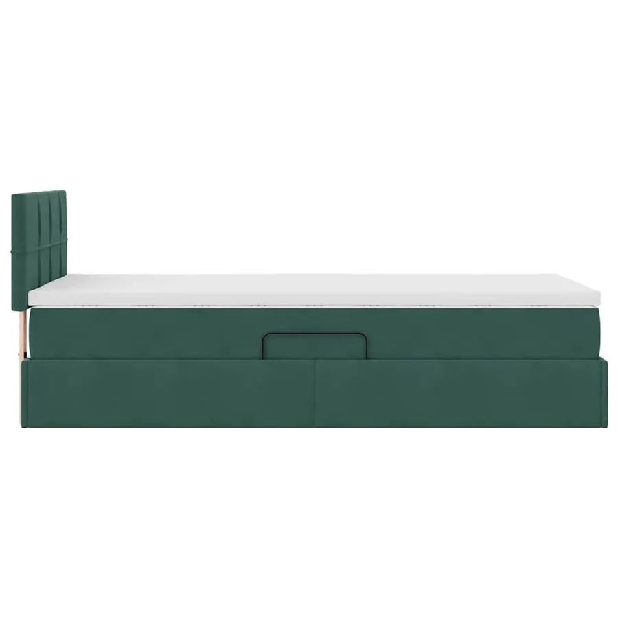 Lit de Rangement avec matelas Vert foncé 100 x 200 cm Velours - 8