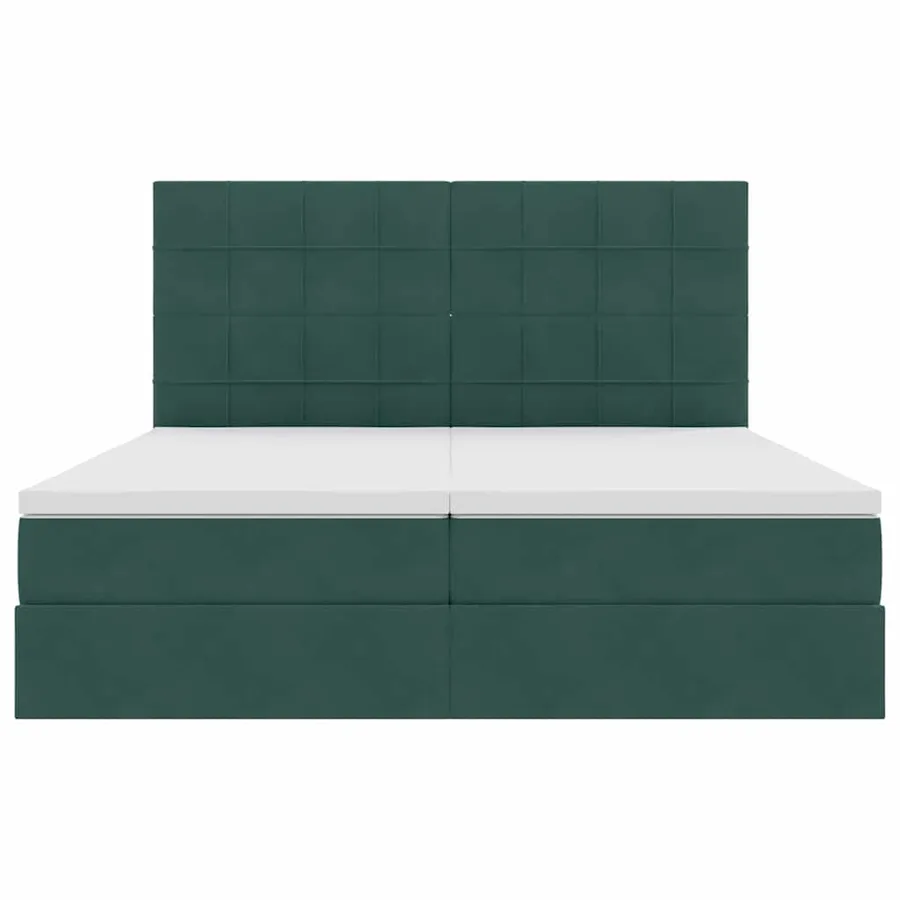 Lit de Rangement avec stockage Vert foncé 200 x 200 cm Velours - 8