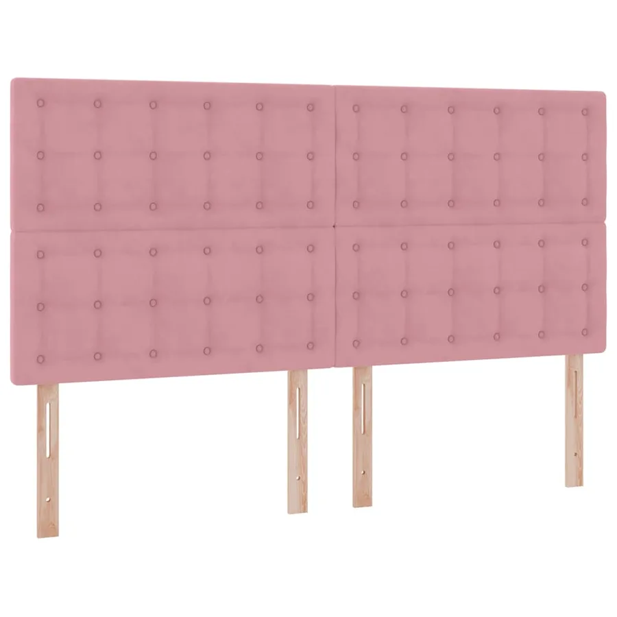 Lit de Rangement avec tête de lit Rose 200 x 200 cm Velours - 9