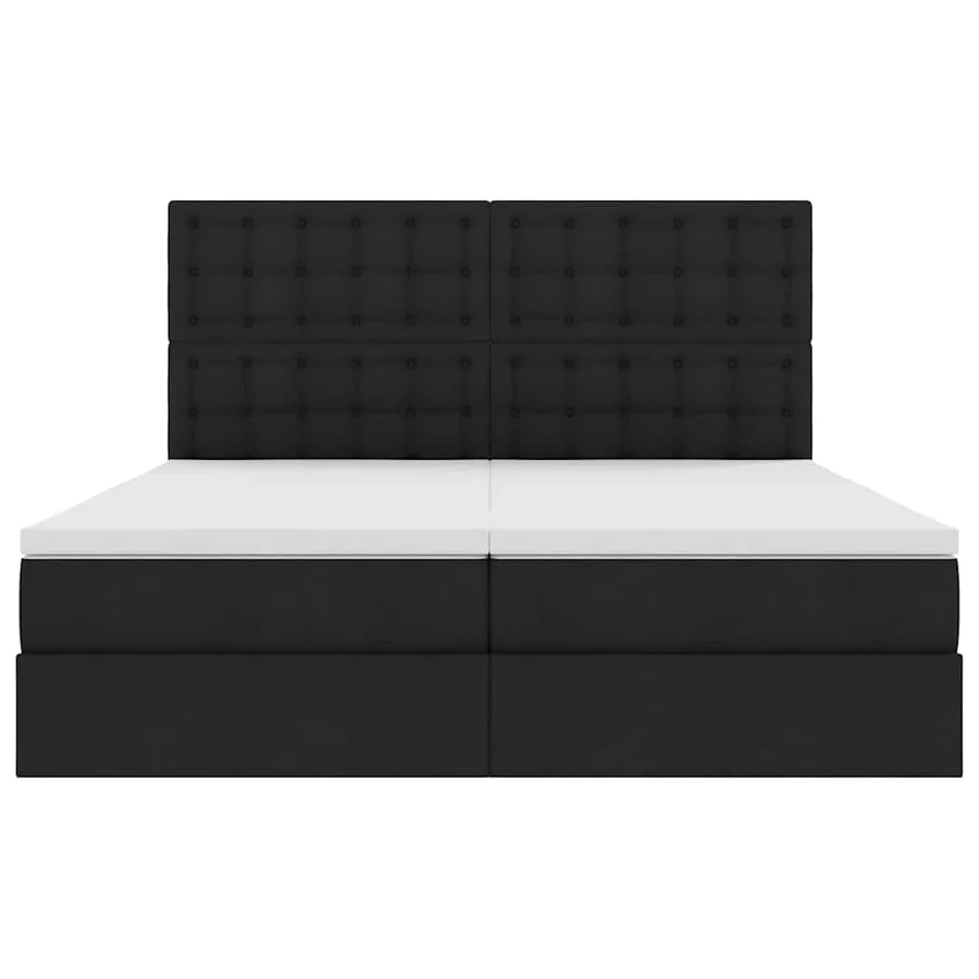 Lit de Rangement avec tête de lit Noir 180 x 200 cm Tissu - 8