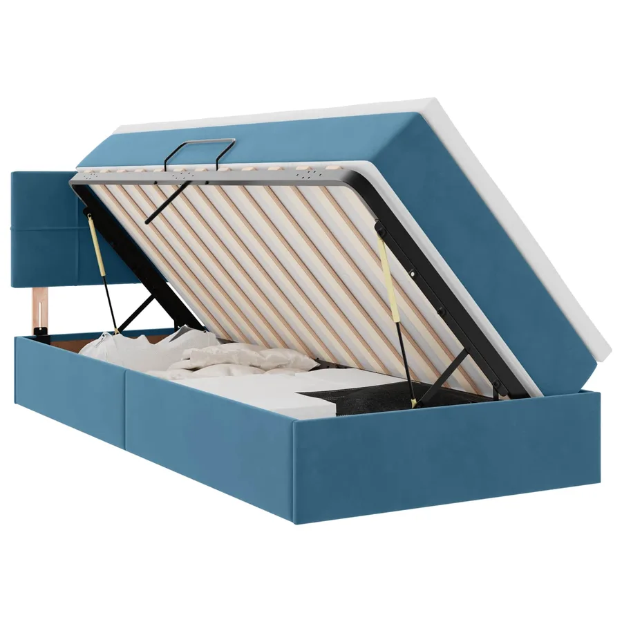 Lit de rangement LED avec matelas Bleu foncé 90 x 190 cm - 2