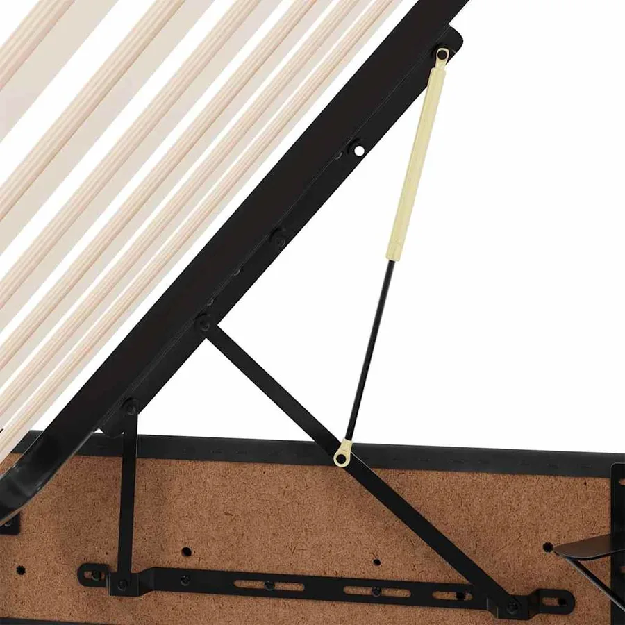 Lit de Rangement avec matelas Noir 100 x 200 cm Velours - 13