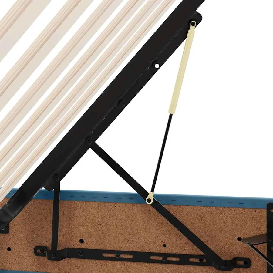 Lit avec rangement et matelas Bleu foncé 100 x 200 cm Velours - 13