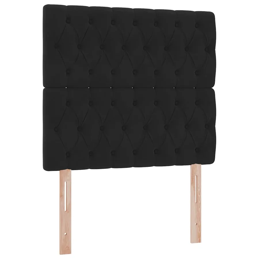 Lit de rangement LED avec matelas Noir 100 x 200 cm Velours - 10