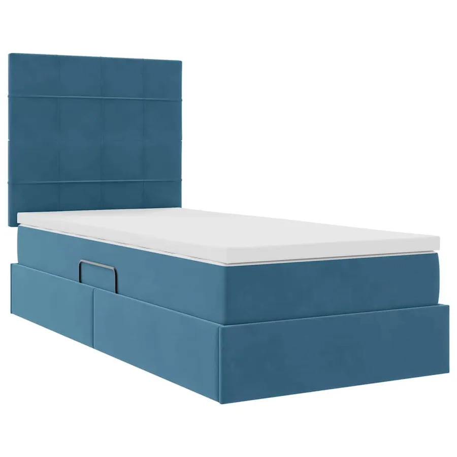 Lit de rangement LED avec matelas Bleu foncé 90 x 190 cm - 6