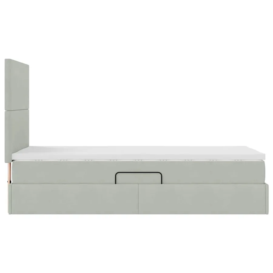 Lit de rangement LED avec matelas Gris clair 90 x 190 cm - 11
