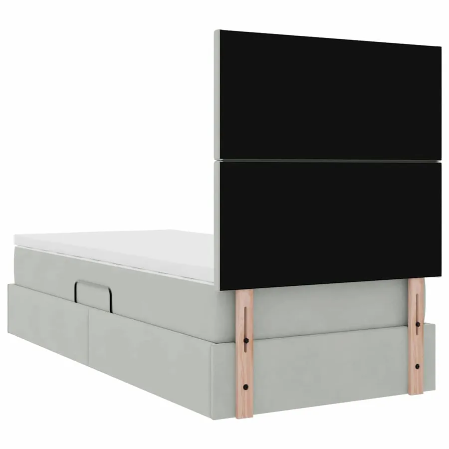 Lit de rangement LED avec matelas Gris clair 90 x 190 cm - 12