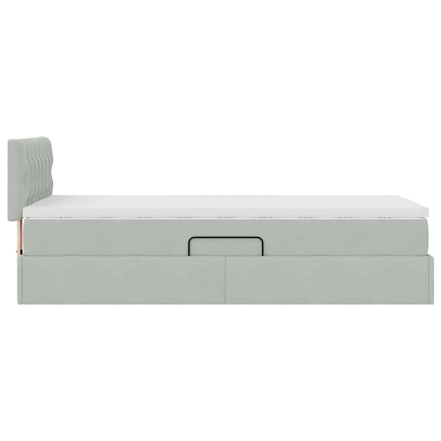 Lit de rangement LED avec matelas Gris clair 90 x 190 cm - 11