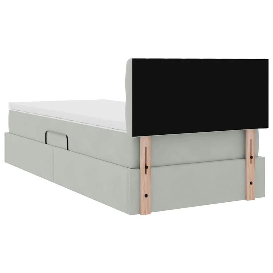 Lit de rangement LED avec matelas Gris clair 90 x 190 cm - 12