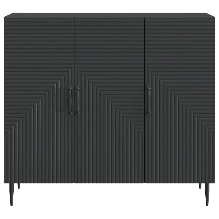 Buffet Noir 89 x 34,5 x 80 cm Bois d'ingénierie - 6