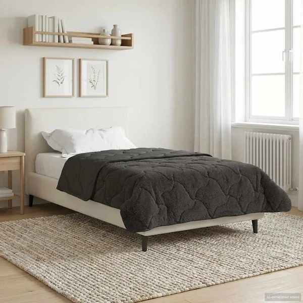 Duvet d'hiver Matelassé Anthracite 155 x 220 cm