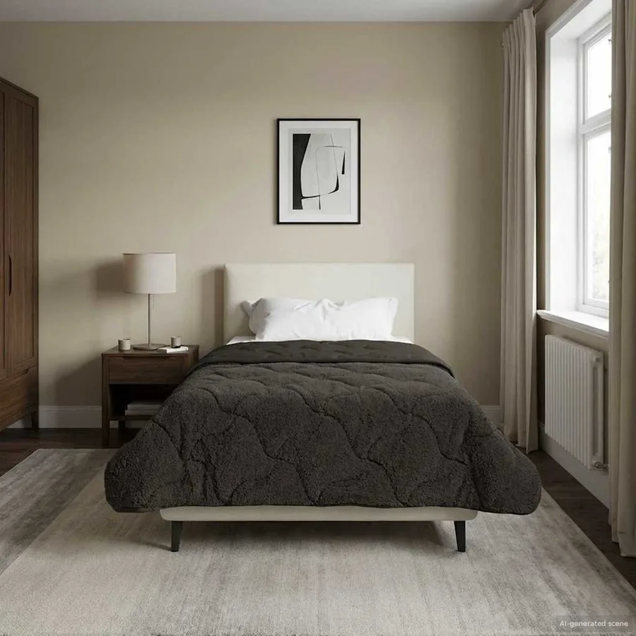 Duvet d'hiver Matelassé Anthracite 155 x 220 cm - 4
