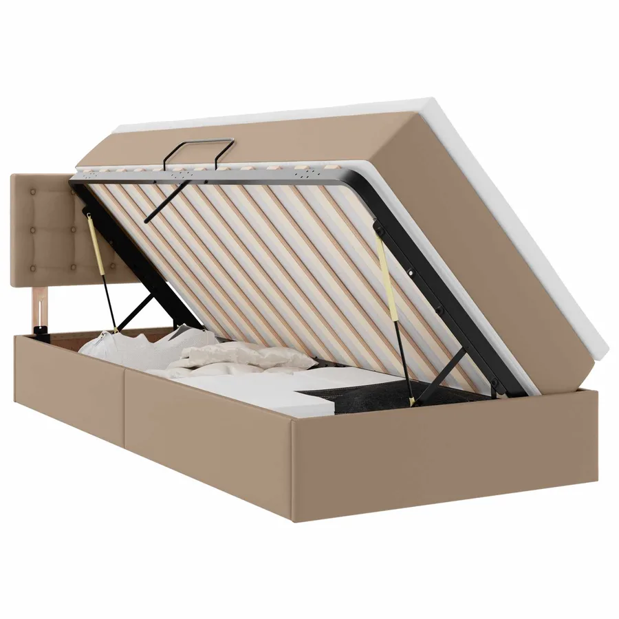 Lit avec rangement et LED avec matelas Cappuccino 90 x 200 cm - 2