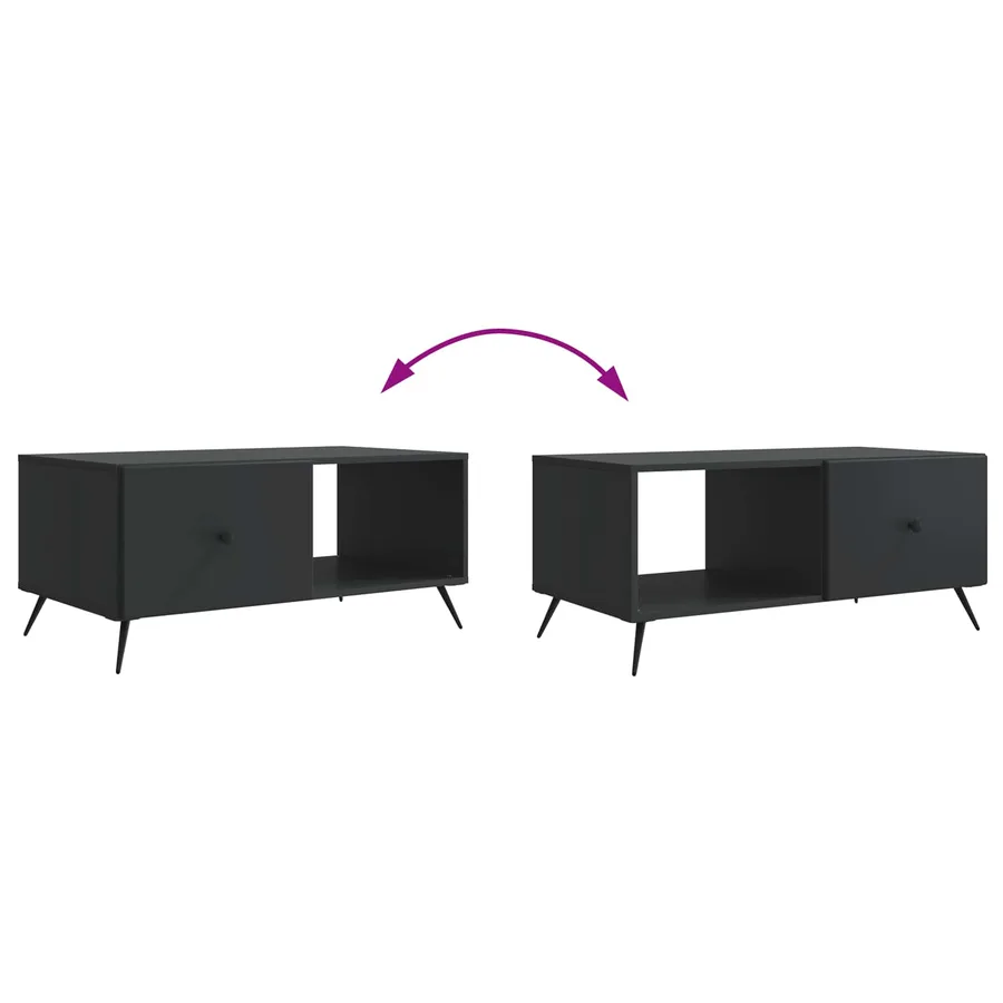 Table basse Noir 90 x 50 x 40 cm Bois d'ingénierie - 10