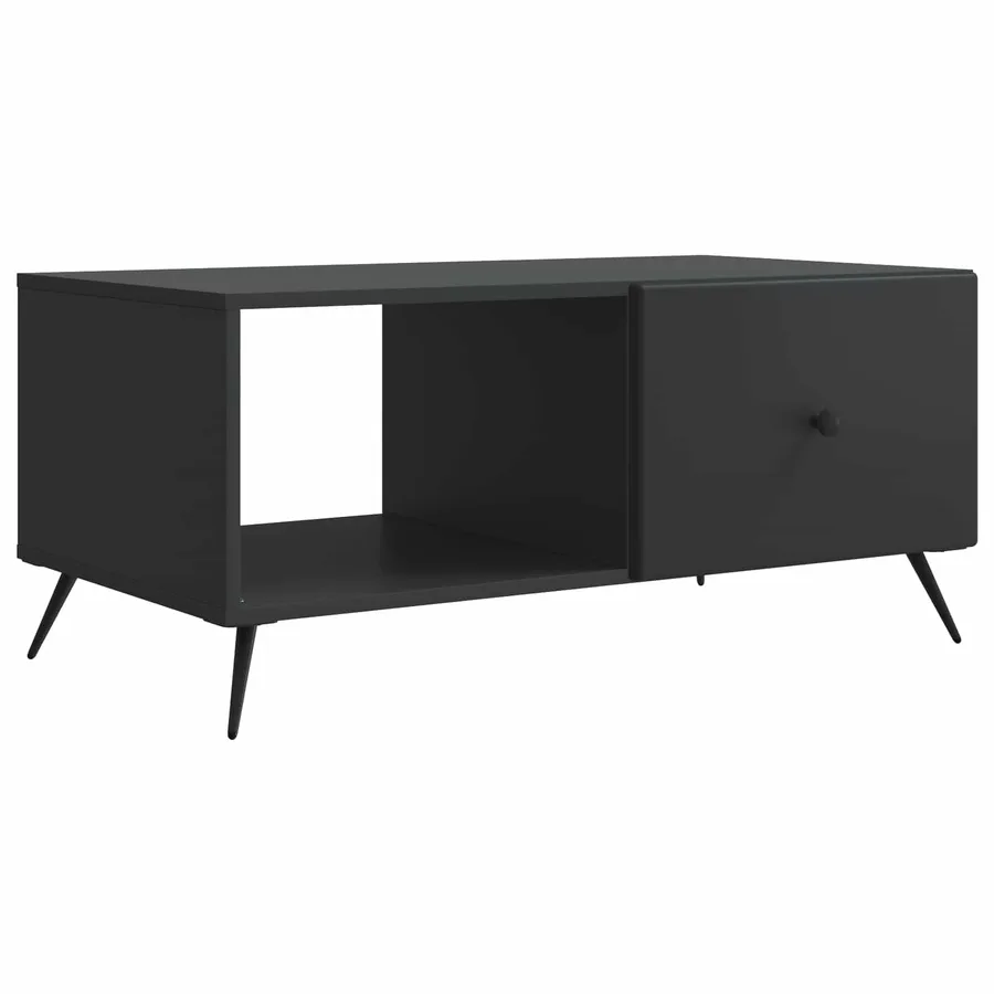 Table basse Noir 90 x 50 x 40 cm Bois d'ingénierie - 2