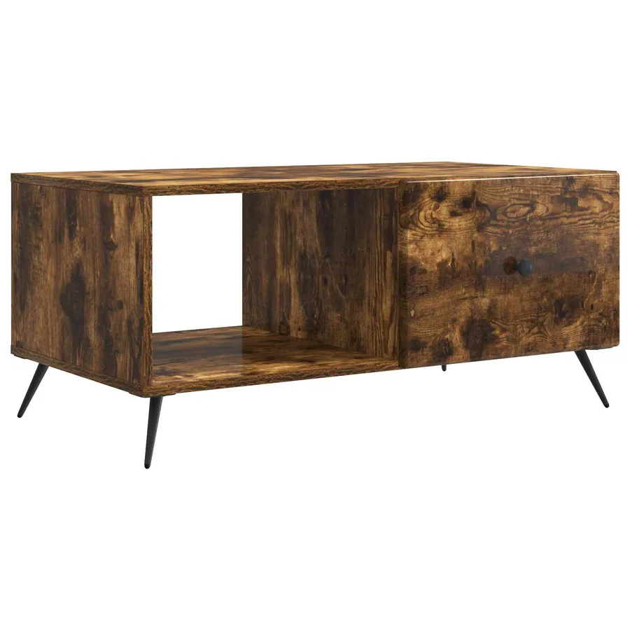 Table basse Chêne fumé 90 x 50 x 40 cm Bois d'ingénierie - 2