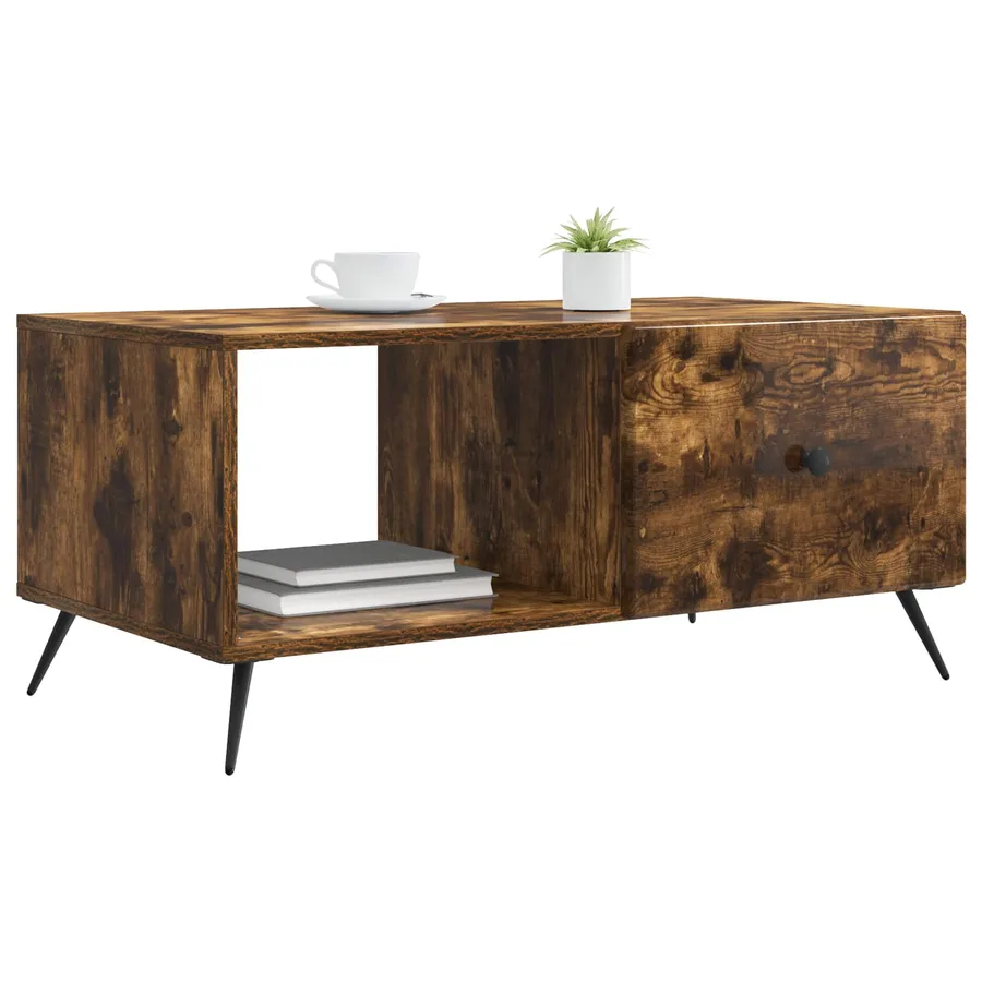 Table basse Chêne fumé 90 x 50 x 40 cm Bois d'ingénierie - 3