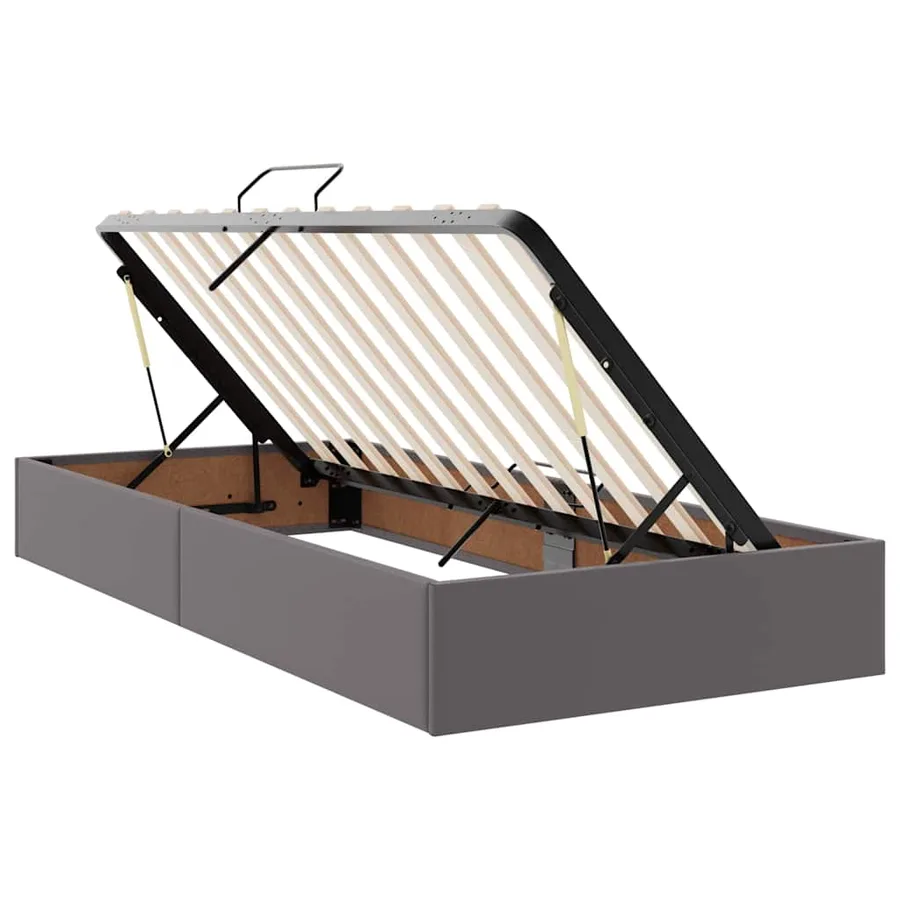 Lit avec rangement et LED Gris 180 x 200 cm Simili cuir - 7