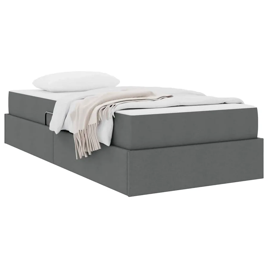 Lit avec rangement et matelas Gris foncé 90 x 200 cm Polyester - 3