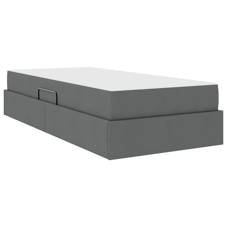 Lit avec rangement et matelas Gris foncé 90 x 200 cm Polyester - 5