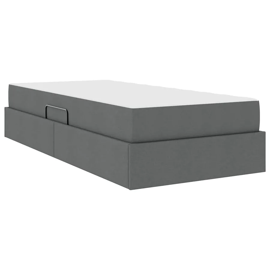 Lit avec rangement et matelas Gris foncé 90 x 200 cm Polyester - 8