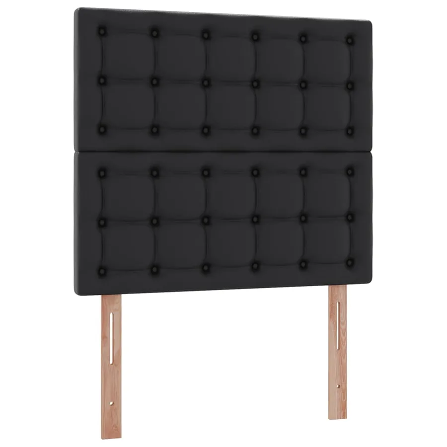 Lit avec rangement et LED Noir 100 x 200 cm Simili cuir - 10