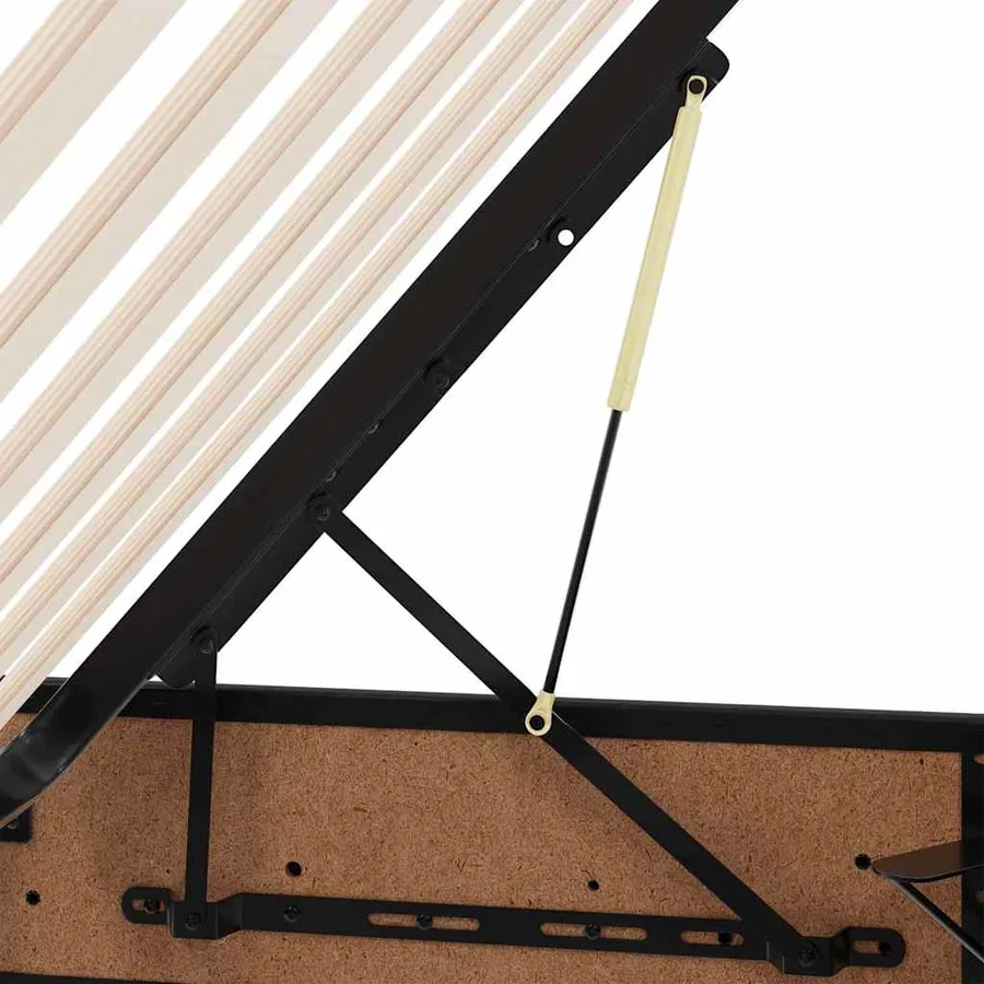 Lit avec rangement et LED Noir 100 x 200 cm Simili cuir - 14