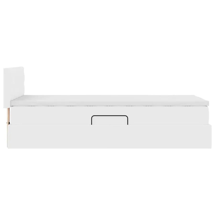 Lit avec rangement et matelas Blanc pur 100 x 200 cm - 10