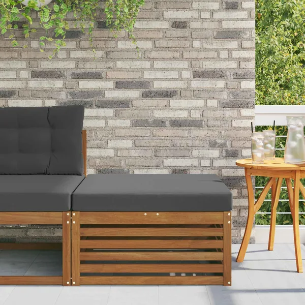 Pouf d'Extérieur Bois d'Acacia Massif Naturel