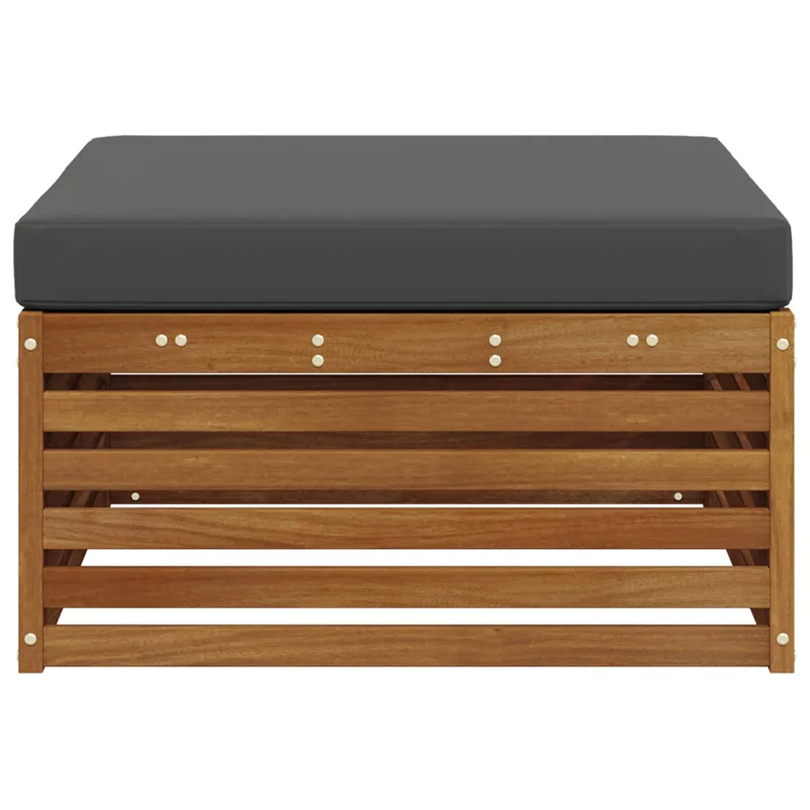Pouf d'Extérieur Bois d'Acacia Massif Naturel - 4
